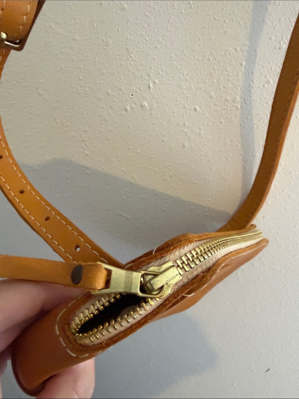 Portland Leather Cognac Crossbody waist Bag - Picture 8 of 12